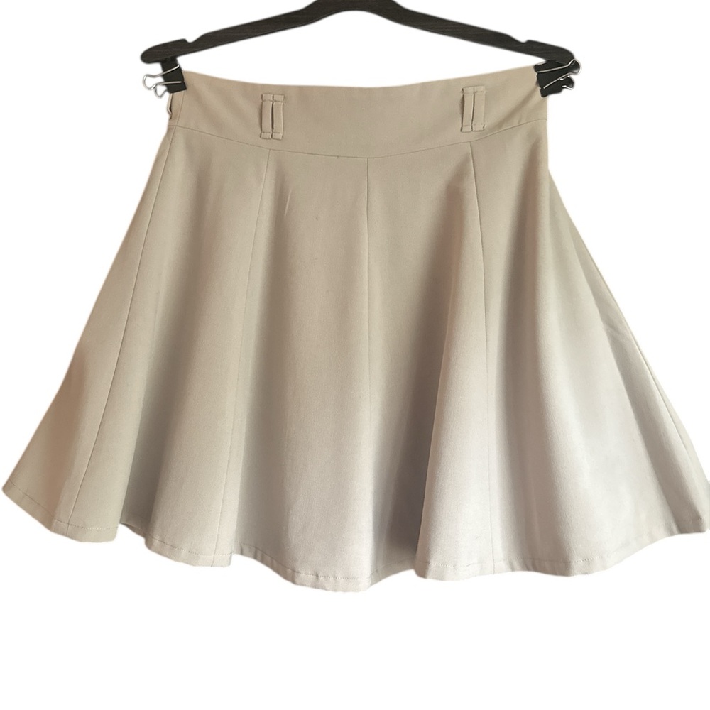 Forever 21 Cream Mini Skater Skirt Casual